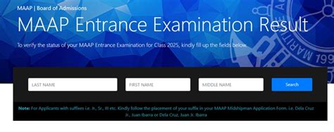 maap entrance exam result class 2028